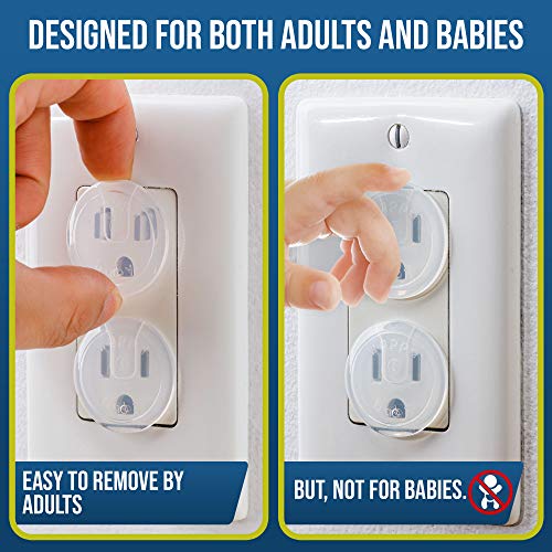 Clear Outlet Covers (50 Pack) Value Pack – Baby Safety Outlet Plug Covers – Durable & Steady – Child Proof Your Outlets Easily