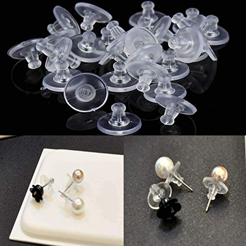 Earring Backings, 200PCS Rubber Earring Backs with Pad, Silicone Earring Back Replacement, Soft Jewelry Findings