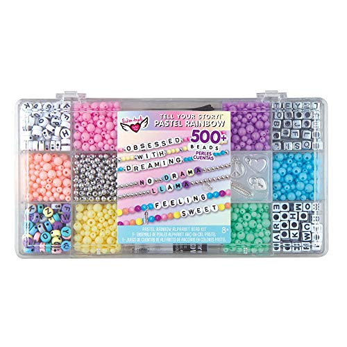 Fashion Angels Tell Your Story Alphabet Bead Bracelet Making Activity Kit with Over 1,500 Beads and Super Cute Bead Organizer Case That Makes Over 30 Bracelets, Ages 8 and Up