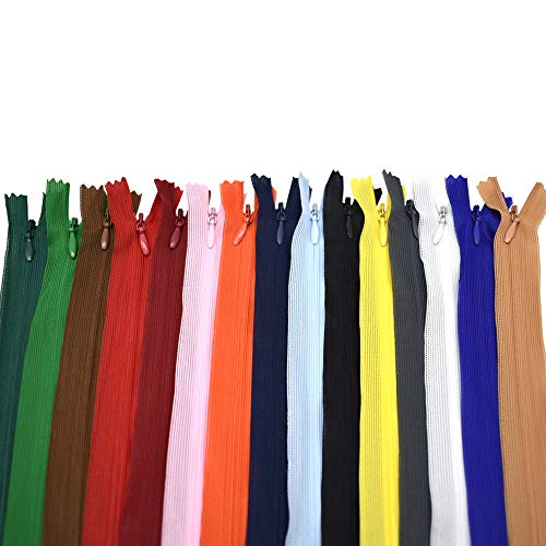30Pcs 23.3 Inch Invisible Zippers Lace Tape for Pillows Clothing and Tailor Sewer Sewing Craft Crafter's Special Mix Color