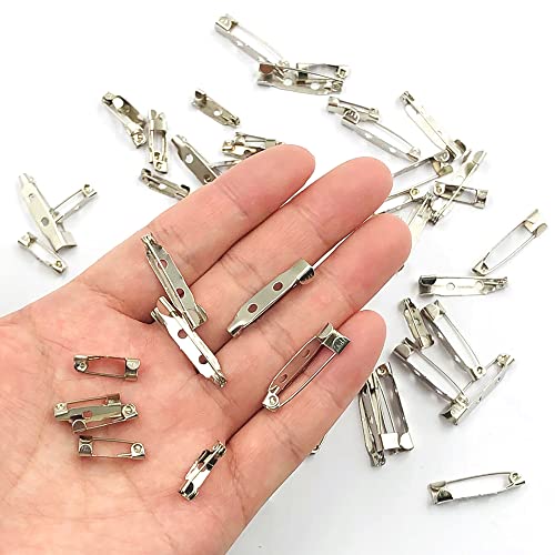 200 Pcs Bar Pins, SourceTon 2 Sizes Locking Pins Brooch Clasp Pin Backs Safety Pin for Name Tags Jewelry Making DIY Crafts Accessories (15mm 25mm)