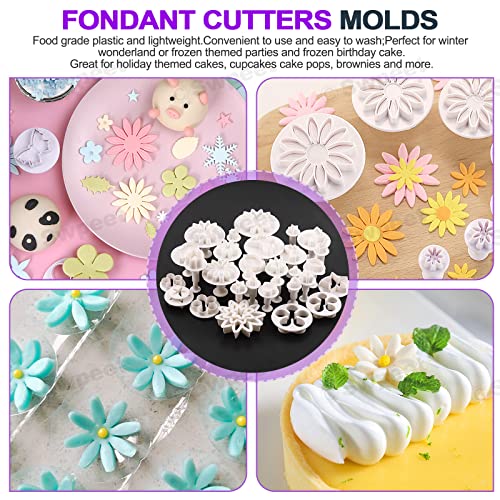 Swpeet 122Pcs Green Clay Extruder Gun and Fondant Cake Mold with Cookie Plunger Cutter Tool Polymer Clay Cutters Kit, Perfect for Clay Cake DIY Craft Cake Decorating Supplies Modeling Tool