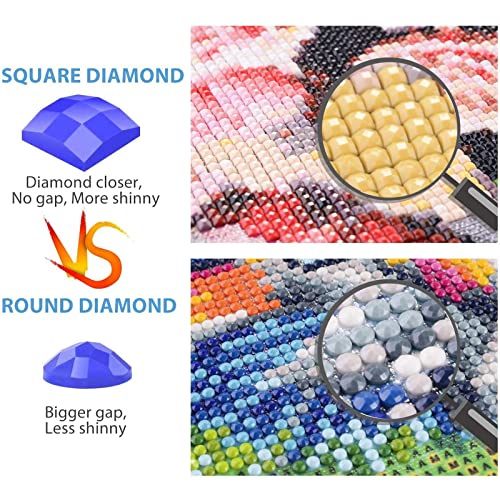 Diamond Painting Kits for Adults Full Drill Unicorn Anime Diamond Art Kits for Kids DIY Square Diamond Painting Kits Diamond Dots for Adults Diamond Art Home Wall Decor -YNC012 (Pink-Unicorn)