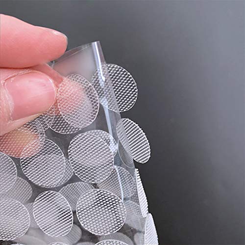 Vkey 700pcs (350pairs) 1.5cm Diameter Transparent Sticky Back Thin Clear Dots with Adhesive Hook & Loop Coins Tapes