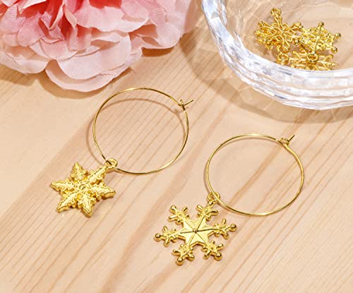 Shapenty Wine Glass Charm Rings Wires Open Earring Beading Hoop Rings for Jewelry Making Wedding Birthday Christmas Party Favor Gifts DIY Craft Project, 60PCS (30mm, Gold)