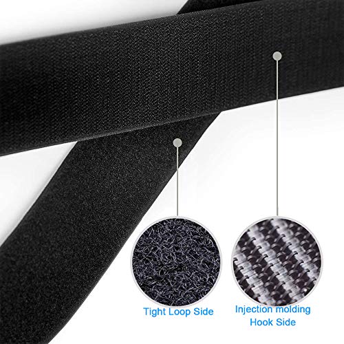 1 Inch Wide 33 Ft Long Sew on Hook and Loop Strips Fastening Nylon Fabric Tape Non-Adhesive Back Nylon Strips Fabric Fastener Industrial Strength Interlocking Tape