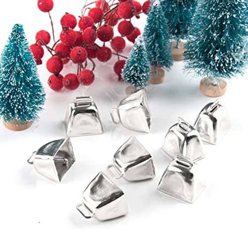 Quacoww 36 Pieces Christmas Jingle Bells Metal Cow Bells Craft Bells Small Bell Mini Bells DIY Bells for Wreath, Holiday Home and Hanging Christmas Wind Chimes Making