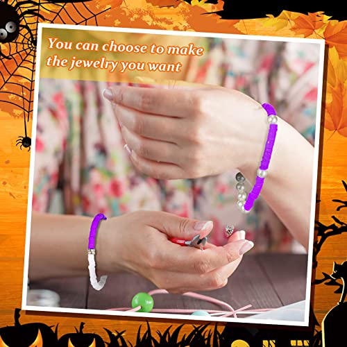 Kenning 3200 Pieces Halloween Clay Beads Vinyl Heishi Strands Colored Flat Round Polymer Spacer Loose Handmade Spacers Disc for Jewelry Making Necklace Bracelet(Vivid Color)