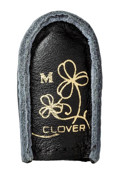 Clover Needlecraft Inc. Natural Fit Leather Thimble Medium Notion, Black