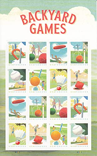 Backyard Games Sheet of 16 Forever Postage Stamps, 481204