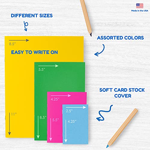 Hygloss Products Colorful Blank Books - Books for Journaling, Sketching, Writing & More - Great for Arts & Crafts - 6 Bright, Fun Colors - 8.5 x 11 Inches - 20 Pack, (77732)