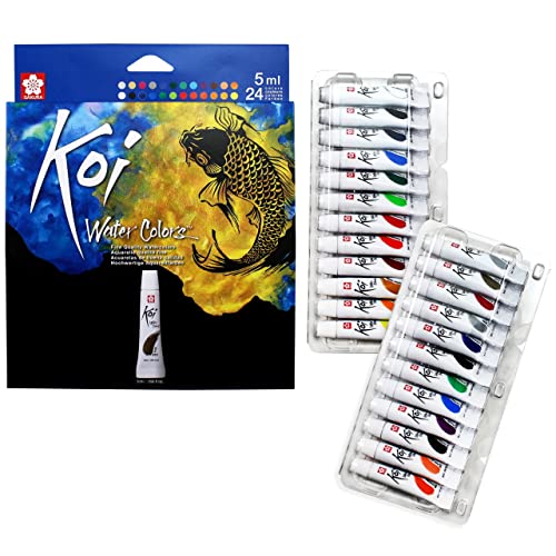 Sakura Koi Watercolor Sets - Fine Quality Watercolor Paint Set - 24 Colors - 5 ml Tubes
