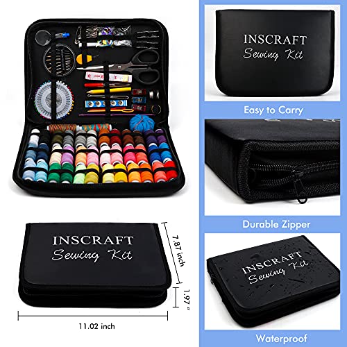 Sewing Kit, 182 Premium Sewing Supplies, 38 XL Thread Spools, Suitable for Traveller, Adults, Kids, Beginner, Emergency, DIY and Home By Inscraft