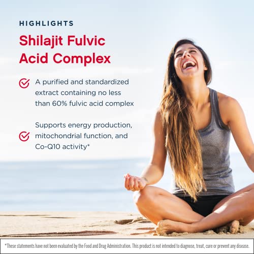 Jarrow Formulas Shilajit Fulvic Acid Complex 250 mg - 60 Veggie Caps - Supports Energy Production, Mitochondrial Function & Co-Q10 Activity - Gluten Free - 60 Servings