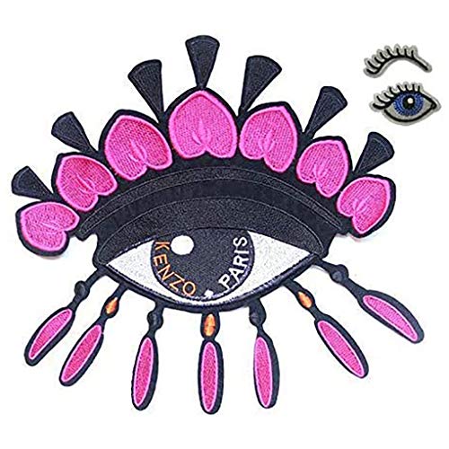 11PC Love Large Sequin Heart Evil Eyes Patch Cartoon Applique Embroidery Garment for DIY Sewing Clothing Jeans Handbags