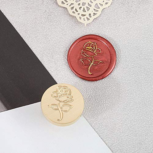 Yoption The Rose Wax Seal Stamp, Vintage Sealing Stamp Decorating on Wedding Invitations, Valentine Cards, Envelopes, Wine Packages (The Rose #5)