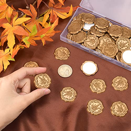 CRASPIRE 60pcs Adhesive Wax Seal Stickers Butterfly Wax Seal Stamp Stickers Self Adhesive Gold Vintage Wax Seal Envelope Stickers for Wedding Invitation Cards Party Favors Craft Gift