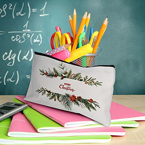 Sublimation Blank Canvas Zipper Pouch Canvas Pencil Pen Case Bag Double-Side Sublimation Blank Makeup Bags DIY Craft Blank Makeup Bags with Zipper for Painting DIY Craft (24 Pieces)
