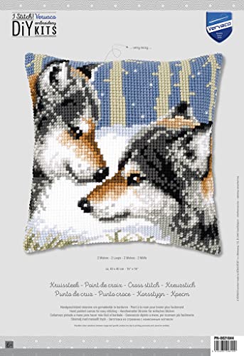 Vervaco Two Wolves Cushion Front Chunky Cross Stitch Kit