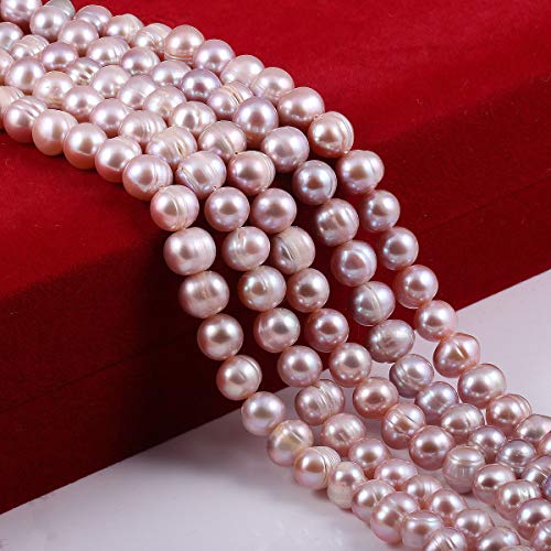 Natural Pearl Beads Cultured Freshwater Round Pearl Punching Loose Beads for Jewelry Making Necklace Bracelet 7-8 mm