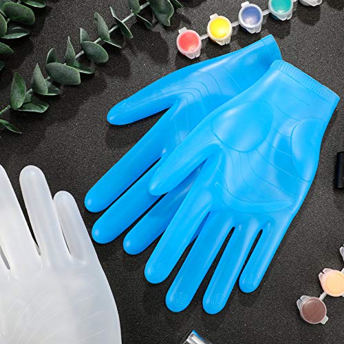 3 Pairs Reusable Safe Silicone Gloves for Resin Casting Projects Waterproof Silicone Gloves Finger Protectors for DIY Crafts Mitten Crystal Epoxy Casting Gloves (White, Black, Blue)