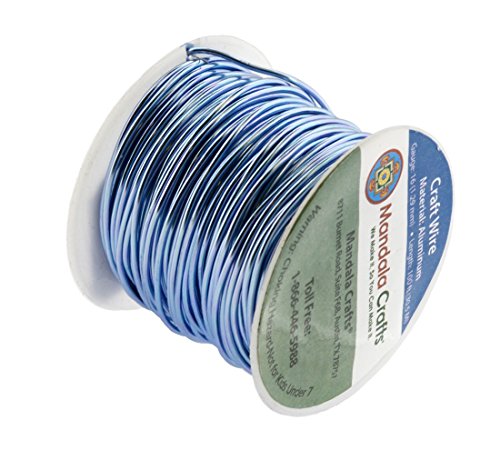 Mandala Crafts Anodized Aluminum Wire for Sculpting, Armature, Jewelry Making, Gem Metal Wrap, Garden, Colored and Soft, 1 Roll(16 Gauge, Ice Blue)