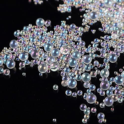 200G UV Resin Water Droplet Beads AB Transparent No Hole Miniature Bead for DIY Jewelry Making Filler Resin Molds Nail Art Crafts Assorted 0.6 to 3MM