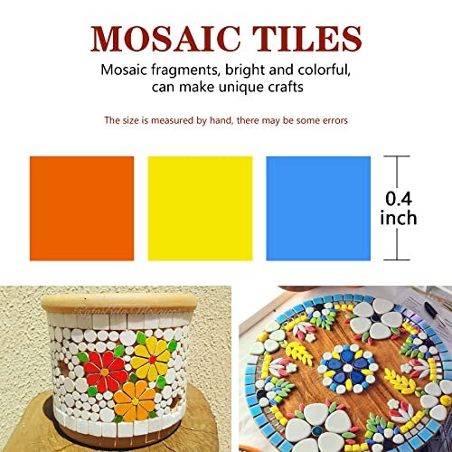 Csdtylh 1000 Pcs Mosaic Tiles, Glass Mosaic Tiles for Crafts Bulk, Stained Mosaic Glass Pieces, Mosaic Supplies for Home Decoration, Art Crafts, DIY Projects, Opaque (Square)
