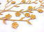 Honbay 2pcs Big and Small Plum Blossom Flower Leaf Vines Iron on Embroidery Applique Patch (Gold)