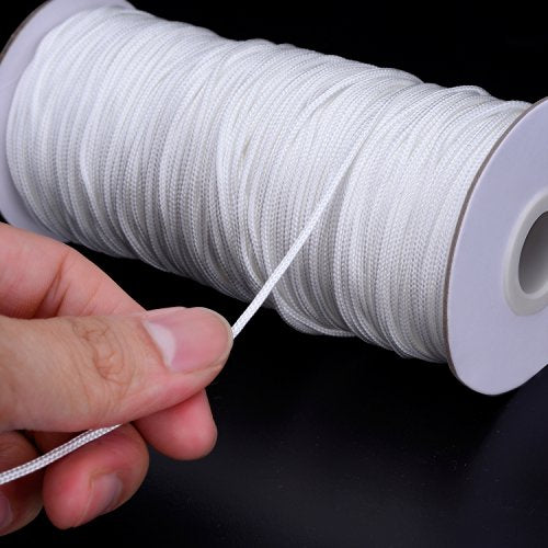 Outus 109 Yards/Roll White Braided Lift Shade Cord for Aluminum Blind Shade, Gardening Plant and Crafts(1.8 mm)