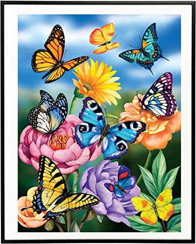 5D Diamond Painting Kits for Adults and Kids Anime Diamond Painting Kit for Beginners Butterfly Flowers Diamond Painting Gnome Full Drill Diamond Dots Painting Crafts for Decor 12x16 Inch (Butterfly)