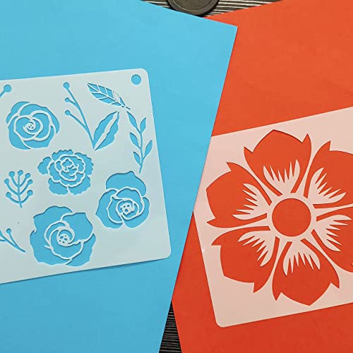 20Pcs Sunflower Stencil Kits for DIY Crafts,Reusable Sun Flower Stencils Template Butterfly Flower Stencils Theme Drawing Template for Painting on Wood Canvas Furnitur Wall Home Decor