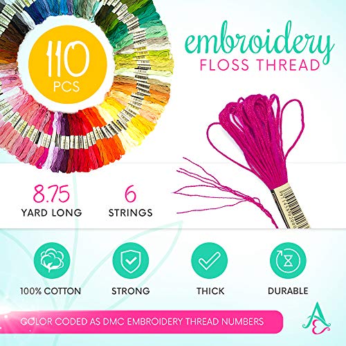 Athena’s Elements Embroidery Thread Color Themed Embroidery Floss for Friendship Bracelet String, Cross Stitch Thread, Crafting Arts Embroidery Strings, Friendship Bracelet Thread