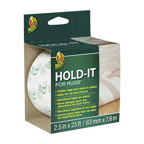 Duck Brand Hold-It Adhesive for Rugs, 2.5-Inch x 25-Feet, Single Roll, 2.5 Inch, White