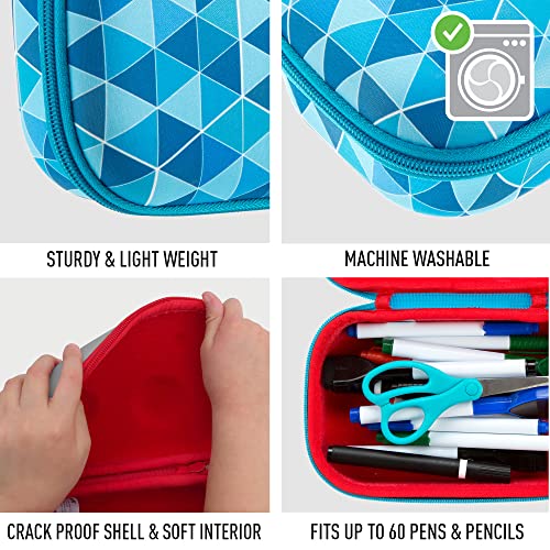 ZIPIT Blue Pencil Box for Boys | Large Pencil Case for School | Organizer Pencil Bag | High Quality Pencil Pouch