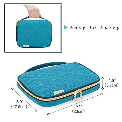 YARWO Crochet Hook Case, Travel Organizer Holder for Crochet Hooks, Circular Knitting Needles, Knitting Needles (up to 8") and Other Supplies, Teal (Bag Only, Patented Design)