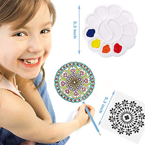 EuTengHao 25Pcs Dotting Painting Tools with Mandala Set Pen Dotting with Mandala Stencil Kit Ball Stylus Clay Sculpting Carving Tools for Clay Pottery Craft,Painting Rocks,Coloring,Art Drawing