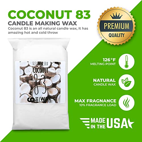 True Coconut Candle Wax - All Natural Wax for DIY Candle Making - Coconut Wax Blend - Made in USA(1 Pound bar)