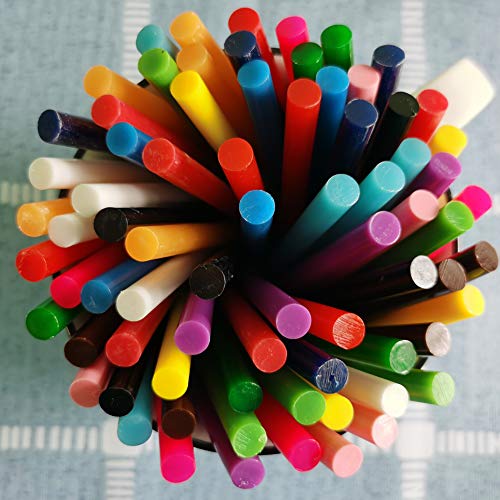 Color Hot Glue Sticks for Mini Glue Gun 15 Colors 75 Pack 7mm 100mm Full Size Opaque Color Mini Colored Glue Gun Sticks Bulk