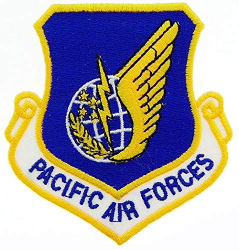 Pacific United States Air Force USAF Shield Embroidered Patch, with Iron-On Adhesive