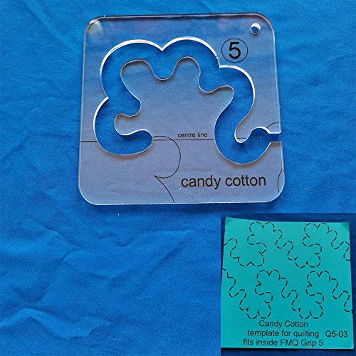 YICBOR Candy Cotton Template for Quilting Fits Inside FMQ Grip 5
