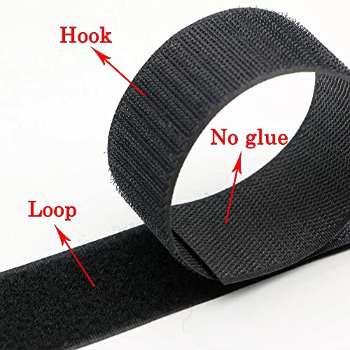 Baiann Hook and Loop Straps 4 in x 6 ft Heavy Duty Velcro Tape Patch Non-Adhesive Nylon and Polyester Blend Fabric Tape Fastener for Home Office and Classroom