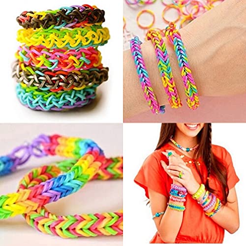 4860+ Loom Rubber Bands Refill Set: 14 Solid Colors 4500 Loom Bands+300 S-Clips+55 Pony Beads, Loom Bracelet Making Kit for Weaving Craft, Boy&Girl DIY Gift