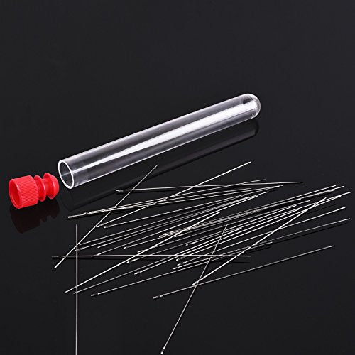Outus 30 Pieces Beading Needles with Needle Bottle (0.45 mm Diameter and 80 mm/ 3.15 inches Long)
