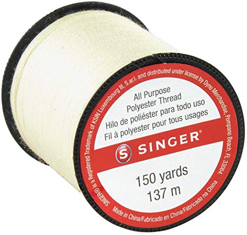 SINGER 60256 All Purpose Polyester Thread, 150 yards, Natural
