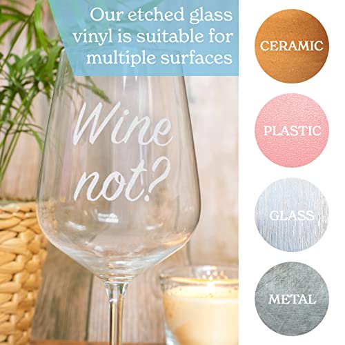 Etched Glass Vinyl Frosted Vinyl [12in x 11in] Translucent White Etched Glass Window Vinyl Roll for Privacy, Home, Office, Crafts, Decorative, Cricut [Pack of 10]