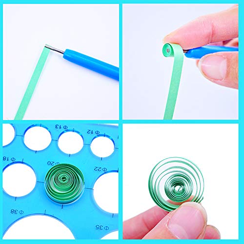 Floranea 4 Pcs Paper Quilling Tools Slotted Kit Rolling Curling Quilling Needle Pen Rose Blue for Art Craft DIY Paper Cardmaking Project (4 pcs)