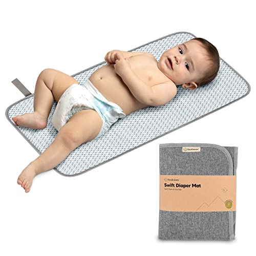 Portable Diaper Changing Pad - Waterproof Foldable Baby Changing Mat - Travel Diaper Change Mat - Lightweight Changing Pads for Baby - Baby Changer - Machine Washable (Classic Gray)