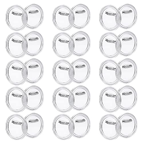 OTYMIOW 30Pcs 2.4 inch Clear Button Pin Acrylic Design Button Badge Badges Kit for DIY Crafts and Children's Paper Craft Activities and More