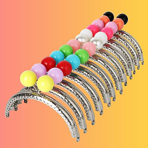 12 PCS 4 Inch Coin Purse Clasp, Multi-Color Metal Purse Frame, Arch Bag Kiss Clasp Lock, Cute Kiss Clasp Clutch Frames for Purse Making DIY Craft Bag Handle Sewing